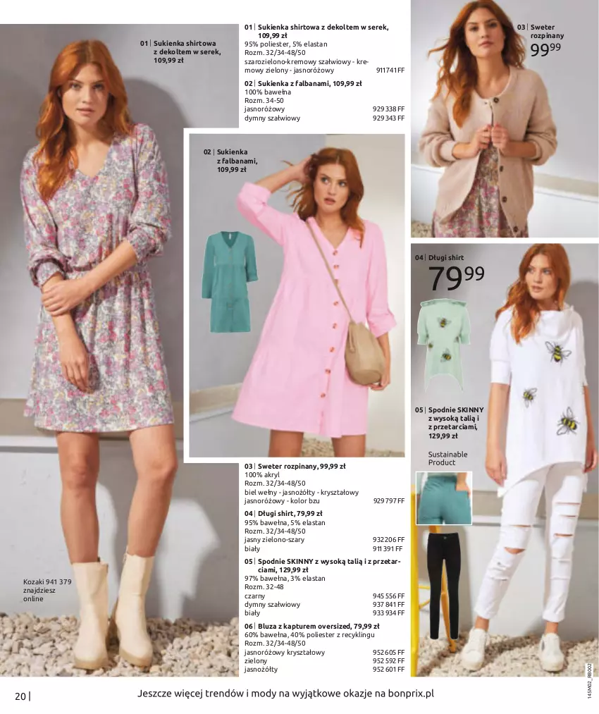 Gazetka promocyjna Bonprix - Miłość na zawsze! - ważna 07.02 do 07.08.2022 - strona 22 - produkty: Bluza, Bluza z kapturem, Długi shirt, Fa, Kozaki, Noż, Ser, Serek, Sok, Spodnie, Sukienka, Sweter, Wełna