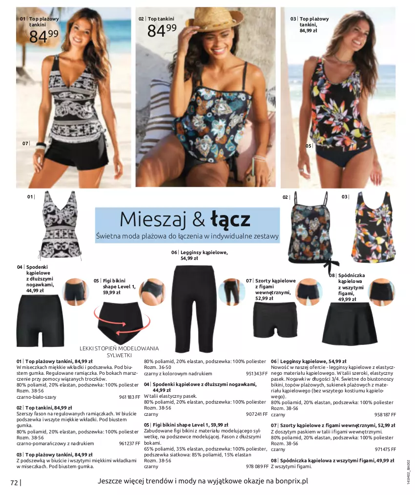 Gazetka promocyjna Bonprix - Miłość na zawsze! - ważna 07.02 do 07.08.2022 - strona 74 - produkty: Bikini, Biustonosz, Fa, Figi, Gin, Kostium, Legginsy, Mars, Miseczka, Moda, Pasek, Szorty, Top, Wkładki