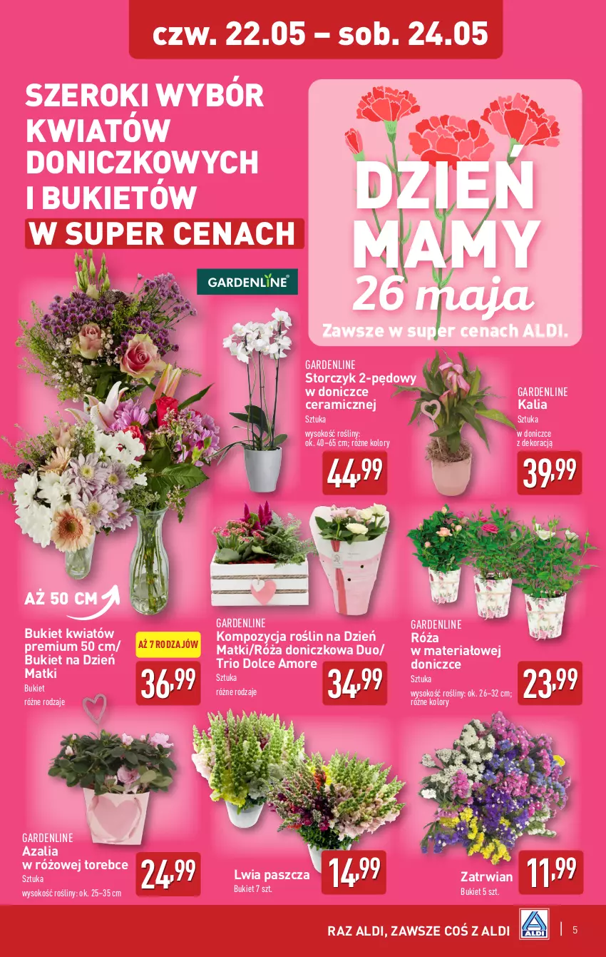 Gazetka promocyjna Aldi - Oferta weekendowa - ważna 22.05 do 24.05.2025 - strona 5 - produkty: Bukiet, Róża, Sok, Storczyk