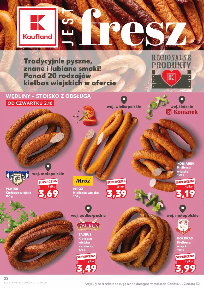 Gazetka promocyjna Kaufland - Gazetka tygodnia - ważna 02.10 do 08.10.2025 - strona 22 - produkty: Karp, Kiełbasa, Kiełbasa wiejska, Kołdra