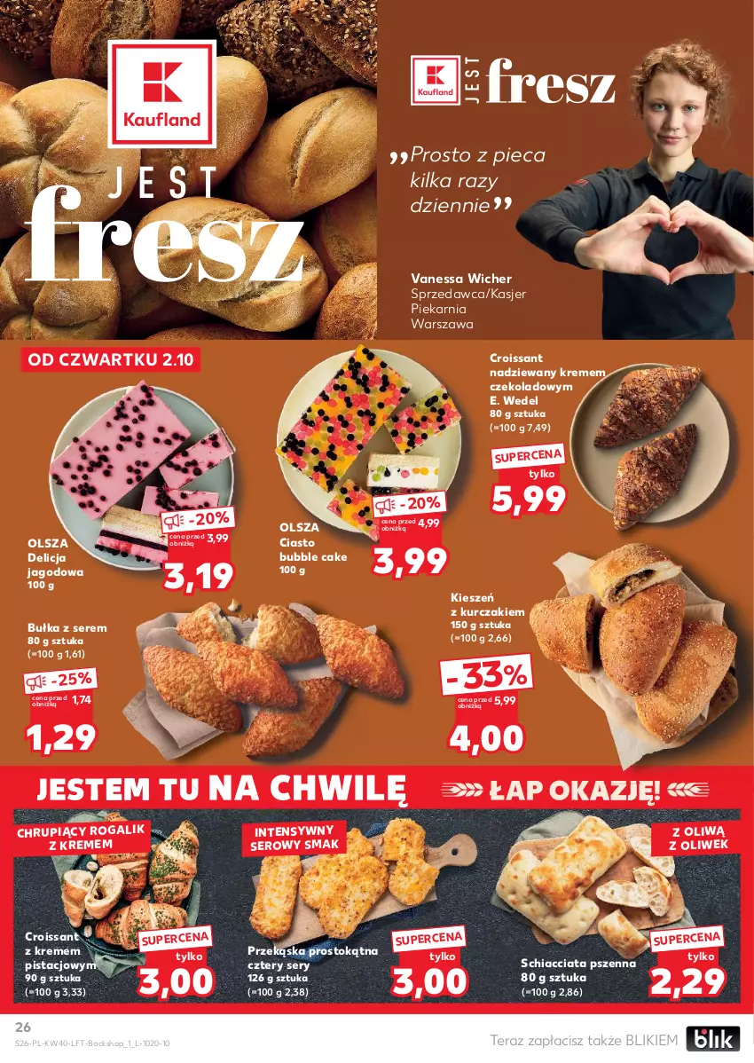 Gazetka promocyjna Kaufland - Gazetka tygodnia - ważna 02.10 do 08.10.2025 - strona 26 - produkty: Bułka, Chia, Croissant, E. Wedel, Kurczak, Piec, Rogal, Ser, Tera