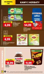 Gazetka promocyjna Lidl - GAZETKA - Gazetka - ważna od 11.05 do 11.05.2024 - strona 38 - produkty: Torebka, Nutella, Kawa ziarnista, Kawa, Herbata czarna, Lion, Lipton, Lavazza, Herbata, Nestlé