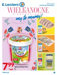 Gazetka promocyjna E Leclerc - Gazetka - ważna od 16.04 do 16.04.2022 - strona 1 - produkty: Majonez, Ser, Twaróg, Kiełbasa biała, Kiełbasa