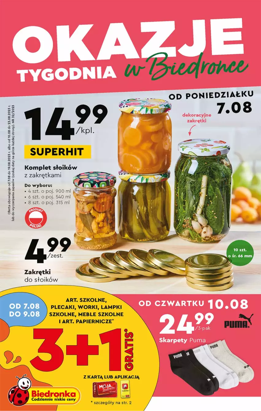 Gazetka promocyjna Biedronka - ważna 07.08 do 12.08.2023 - strona 1 - produkty: Meble, Papier, Plecak