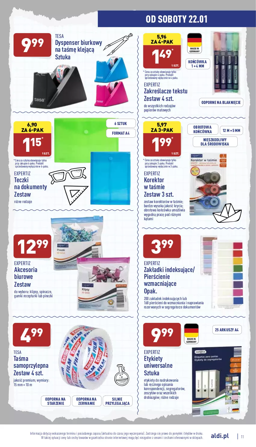 Gazetka promocyjna Aldi - Katalog Moda i Dom - ważna 19.01 do 22.01.2022 - strona 11 - produkty: Biurko, Biuro, Klej, Mop, Papier, Por, Ser, Sok