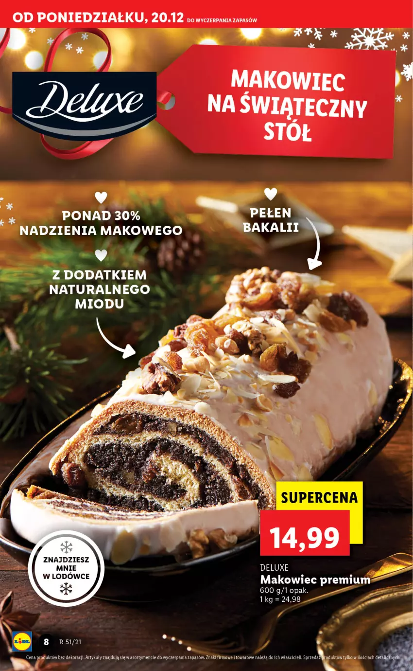 Gazetka promocyjna Lidl - GAZETKA - ważna 20.12 do 24.12.2021 - strona 8 - produkty: Makowiec