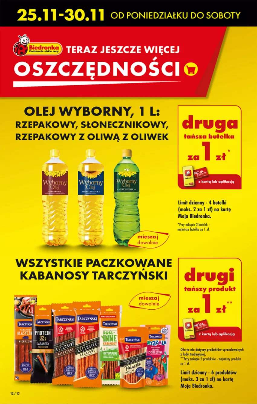 Gazetka promocyjna Biedronka - Od Poniedziałku - ważna 25.11 do 30.11.2024 - strona 14 - produkty: Kabanos, Olej