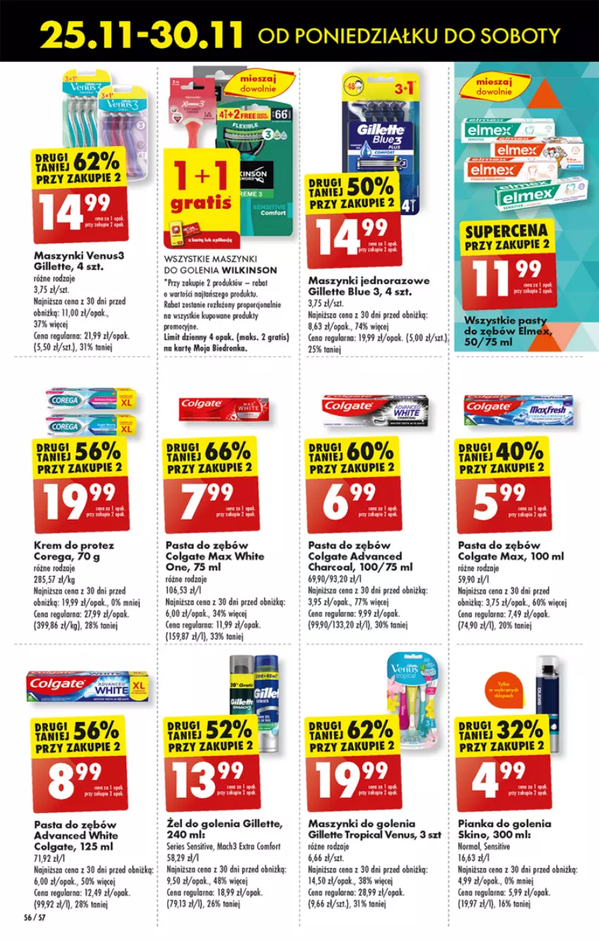 Gazetka promocyjna Biedronka - Od Poniedziałku - ważna 25.11 do 30.11.2024 - strona 66 - produkty: Colgate, Corega, Gillette, Gra, LG, Mach3, Pasta do zębów, Pianka do golenia, Por, Tropical, Venus