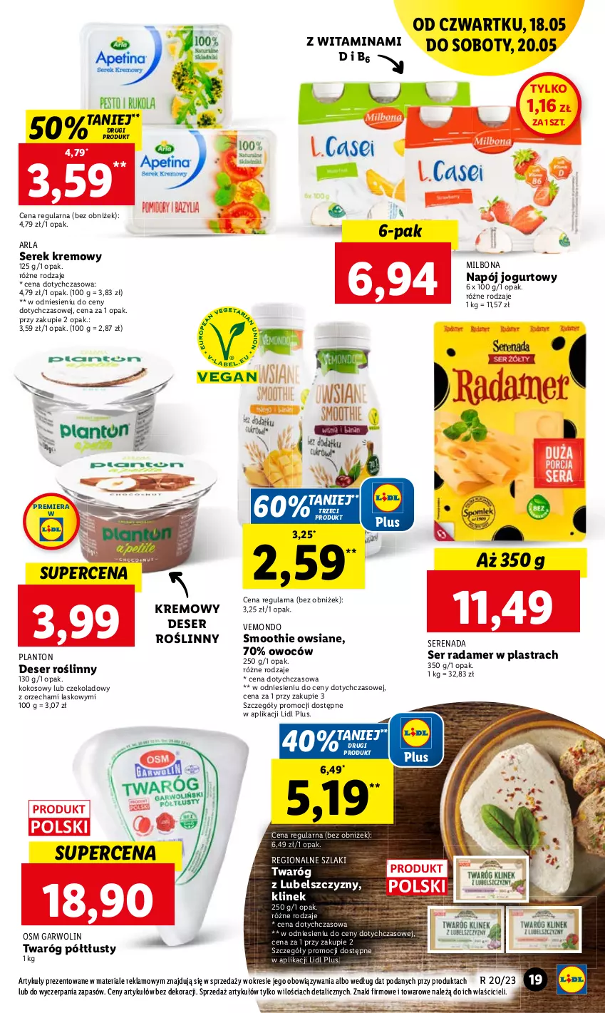 Gazetka promocyjna Lidl - GAZETKA - ważna 18.05 do 20.05.2023 - strona 23 - produkty: Jogurt, Kokos, Napój, Napój jogurtowy, Ser, Twaróg