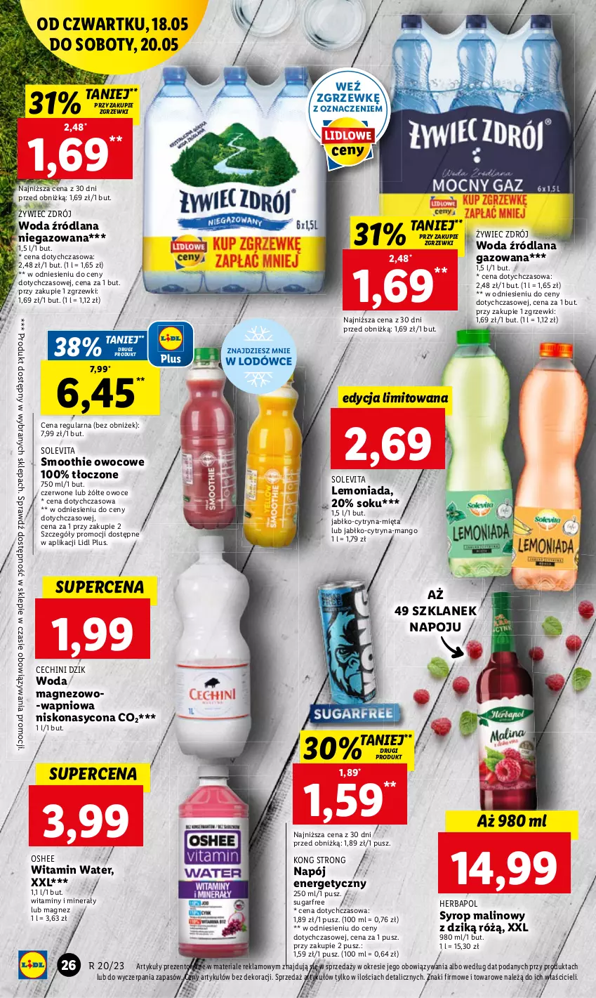 Gazetka promocyjna Lidl - GAZETKA - ważna 18.05 do 20.05.2023 - strona 30 - produkty: LANA, Lemoniada, Magnez, Mango, Mięta, Napój, Napój energetyczny, Owoce, Smoothie, Sok, Syrop, Woda