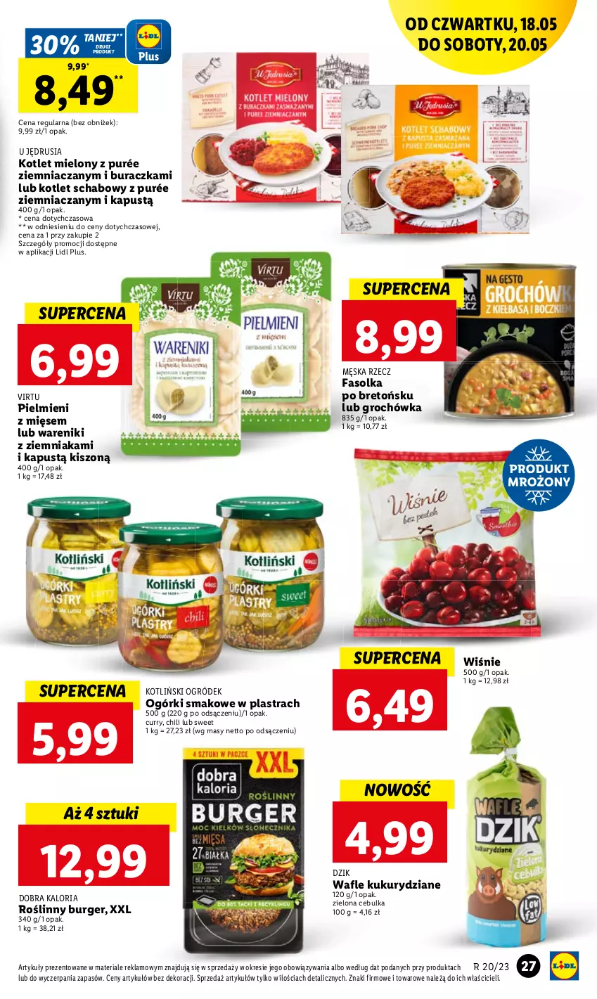 Gazetka promocyjna Lidl - GAZETKA - ważna 18.05 do 20.05.2023 - strona 33 - produkty: Burger, Fa, Groch, Kapustą, Kotlet, Pur, Roślinny burger, Wafle