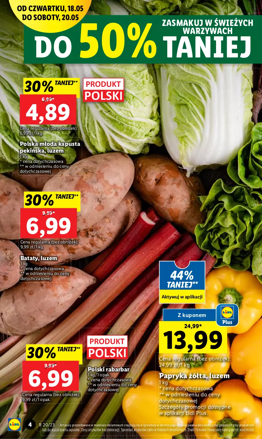 Gazetka promocyjna Lidl - GAZETKA - ważna 18.05 do 20.05.2023 - strona 4 - produkty: Papryka, Papryka żółta, Warzywa
