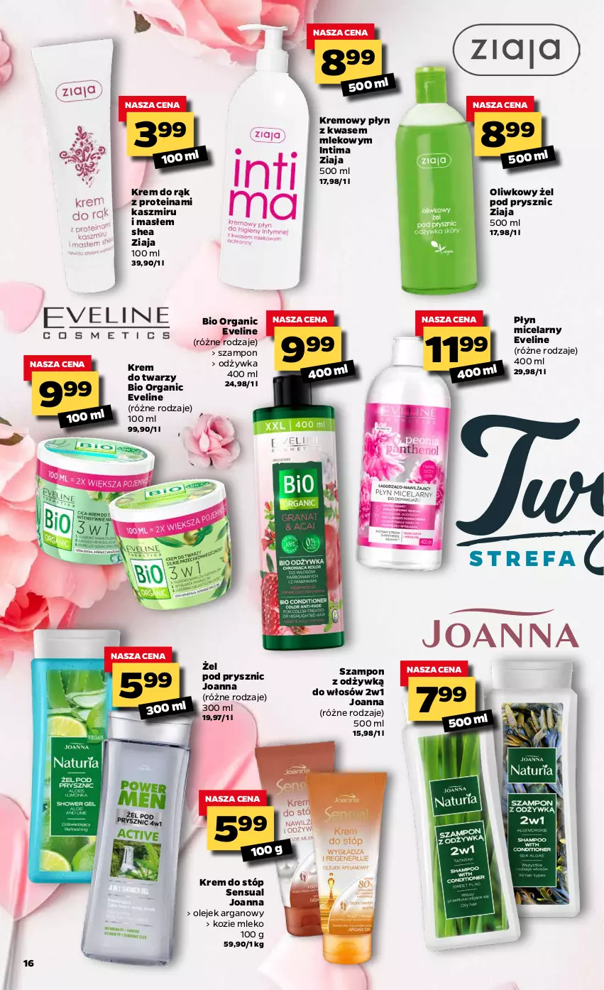 Gazetka promocyjna Netto - Oferta tygodnia - ważna 01.03 do 06.03.2021 - strona 16 - produkty: Eveline, Joanna, Krem do rąk, Krem do stóp, Krem do twarzy, Mleko, Odżywka, Olej, Płyn micelarny, Sensual, Szampon, Ziaja