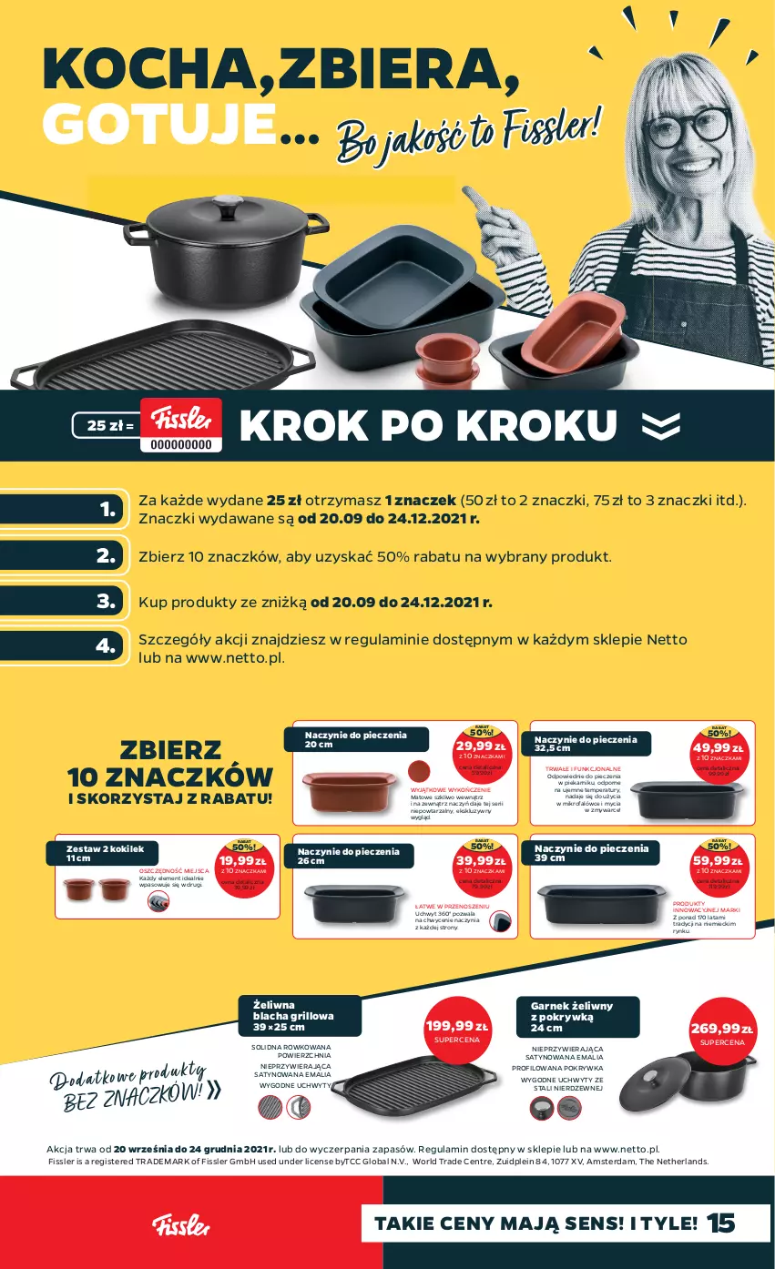 Gazetka promocyjna Netto - Gazetka spożywcza - ważna 04.10 do 09.10.2021 - strona 15 - produkty: Fa, Garnek, Grill, Koc, Piec, Piekarnik, Por, Ser, Uchwyty