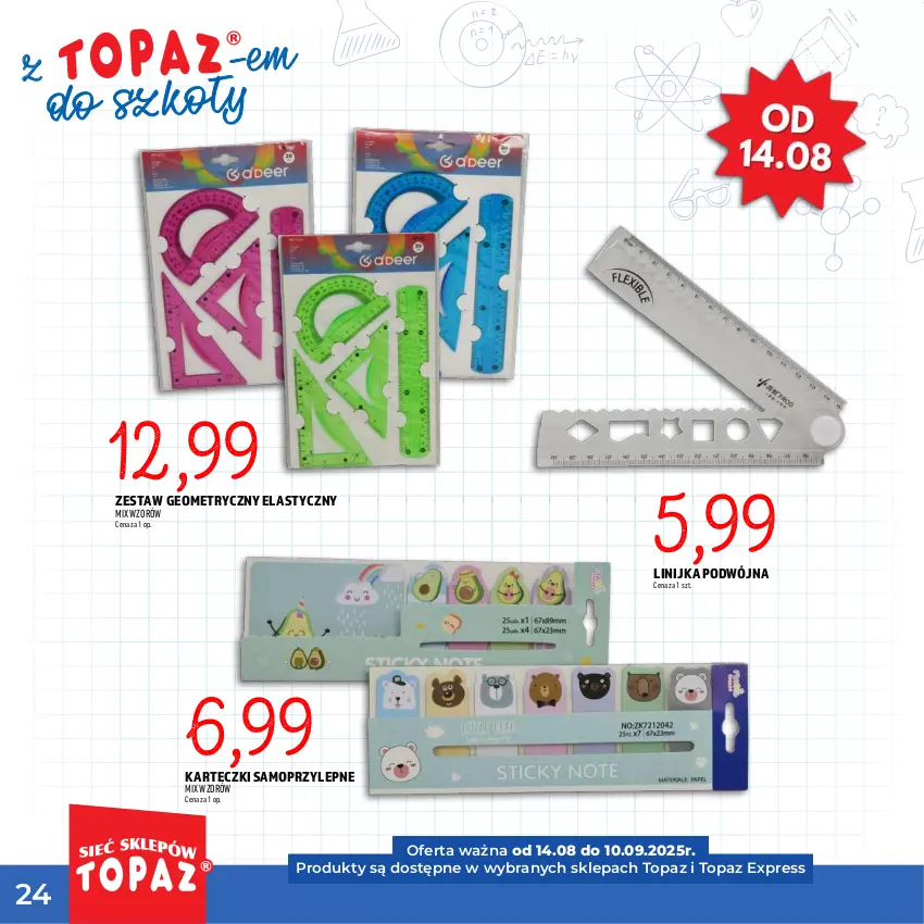 Gazetka promocyjna Topaz - Gazetka - ważna 17.07 do 10.09.2025 - strona 24 - produkty: Karteczki samoprzylepne, Mop, Top