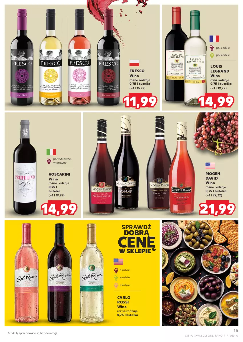 Gazetka promocyjna Kaufland - Barek Kauflandu - ważna 17.10 do 29.10.2024 - strona 15 - produkty: Carlo Rossi, Fresco, Gra, Mogen David, Wino