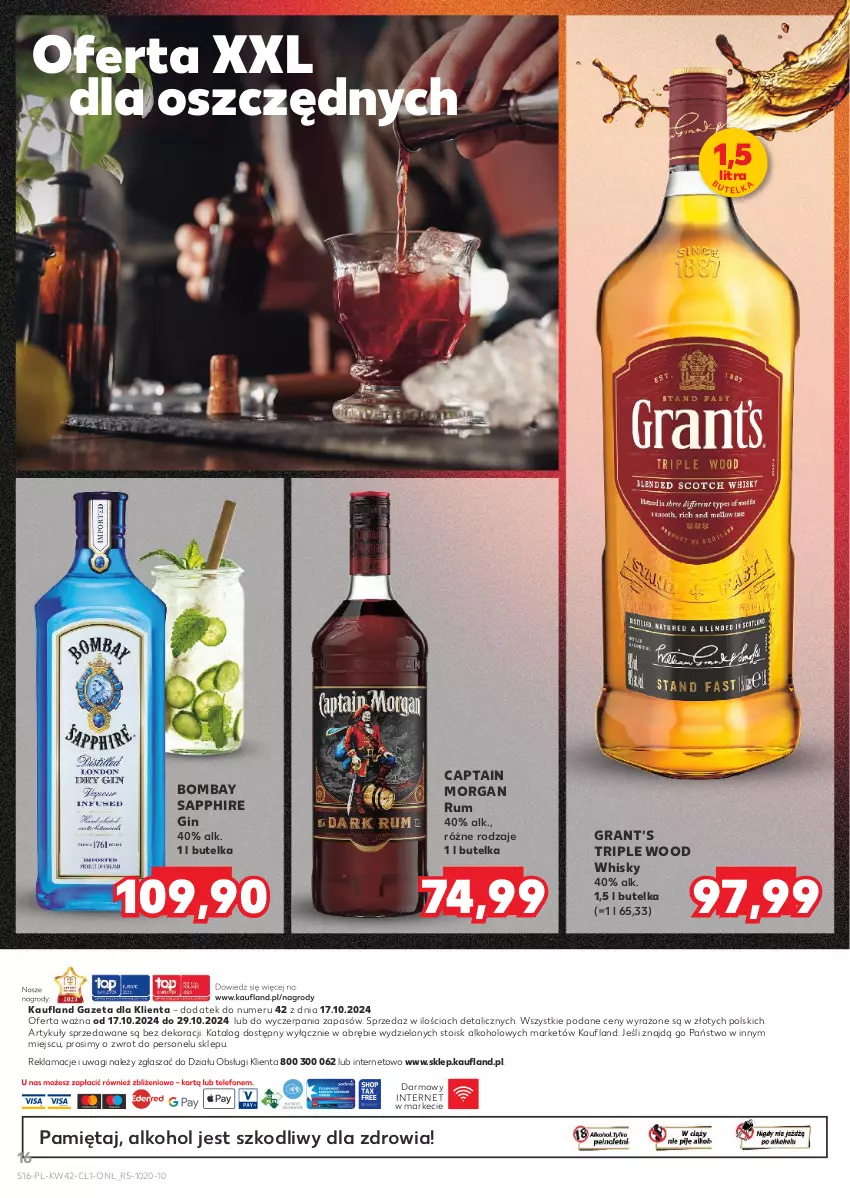 Gazetka promocyjna Kaufland - Barek Kauflandu - ważna 17.10 do 29.10.2024 - strona 16 - produkty: Captain Morgan, Gin, Gra, Mięta, Rum, Wagi, Whisky