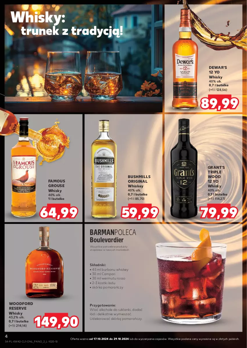 Gazetka promocyjna Kaufland - Barek Kauflandu - ważna 17.10 do 29.10.2024 - strona 4 - produkty: Alkohole, Bushmills, Fa, Gin, Gra, Lanki, Ser, Whiskey, Whisky