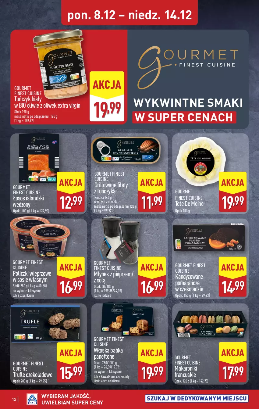 Gazetka promocyjna Aldi - Pełna oferta - ważna 08.12 do 14.12.2025 - strona 12 - produkty: Babka, Gin, Grill, Isla, Kawa, Makaron, Młynek, Pieprz, Pomarańcze, Sos, Tuńczyk