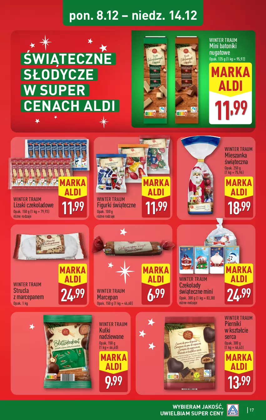 Gazetka promocyjna Aldi - Pełna oferta - ważna 08.12 do 14.12.2025 - strona 17 - produkty: Baton, Lizaki, Lizaki czekoladowe, Piernik, Ser, Strucla, Strucla z marcepanem, Tonik