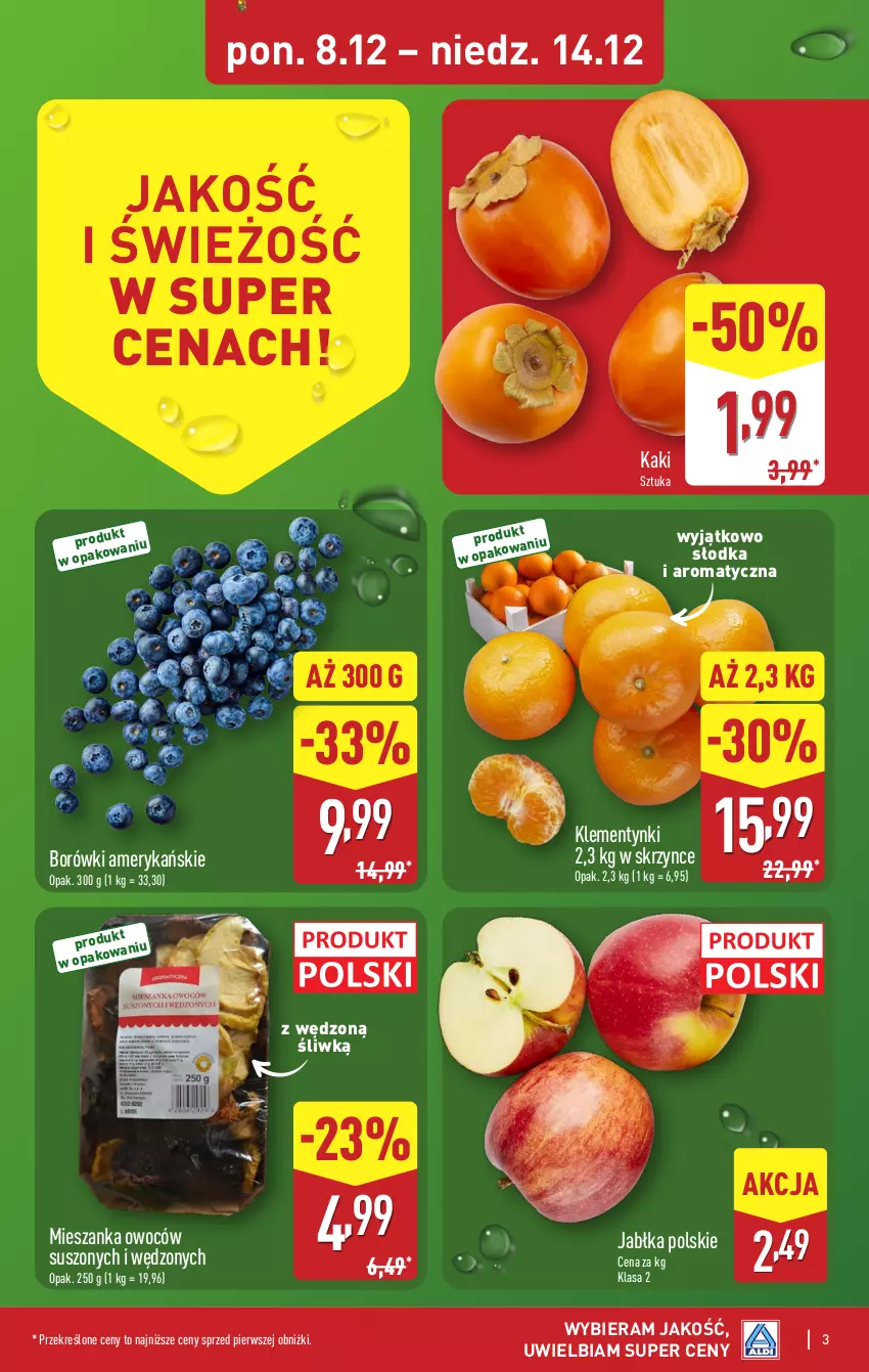 Gazetka promocyjna Aldi - Pełna oferta - ważna 08.12 do 14.12.2025 - strona 3 - produkty: Jabłka, Kaki, Klementynki