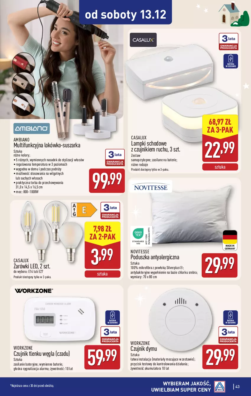 Gazetka promocyjna Aldi - Pełna oferta - ważna 08.12 do 14.12.2025 - strona 43 - produkty: Akumulator, LG, Mop, Poduszka, Silan, Suszarka, Torba