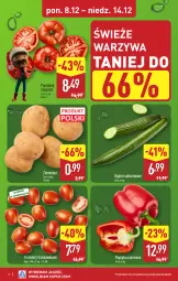 Gazetka promocyjna Aldi - Pełna oferta - Gazetka - ważna od 14.12 do 14.12.2025 - strona 2 - produkty: Warzywa, Papryka czerwona, Papryka, Ziemniaki, Pomidory