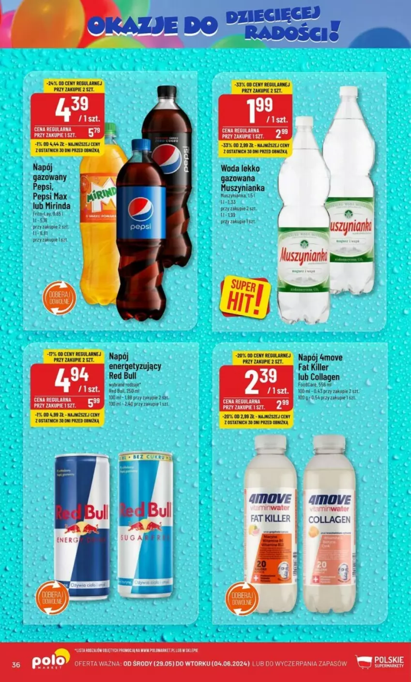 Gazetka promocyjna PoloMarket - ważna 29.05 do 04.06.2024 - strona 30 - produkty: Fa, HP, Mirinda, Napój, Pepsi, Pepsi max, Red Bull, Woda