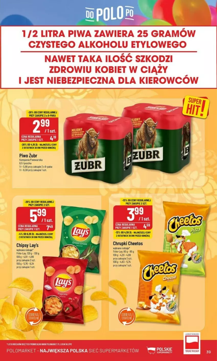 Gazetka promocyjna PoloMarket - ważna 29.05 do 04.06.2024 - strona 33 - produkty: Cheetos, Chipsy, Chrupki, Fa, Mus, Piwo, STP