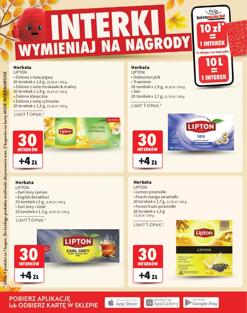 Gazetka promocyjna Intermarche - Katalog Interki - ważna 03.09 do 25.11.2026 - strona 16 - produkty: Earl Grey, Fa, Herbata, Lipton, Maliny, Mango, Truskawki