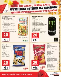 Gazetka promocyjna Intermarche - Katalog Interki - Gazetka - ważna od 25.11 do 25.11.2026 - strona 7 - produkty: Piec, Buraczki, Warzywa, Ser, Gin, Bonduelle, Chipsy, Warzywa konserwowe, Chrupki, Salsa, Pizza, Fasola, Burger, Crunchips, Monster Munch, Cieciorka, Napój, Orka, Kebab, Groszek, Kukurydza, Fa