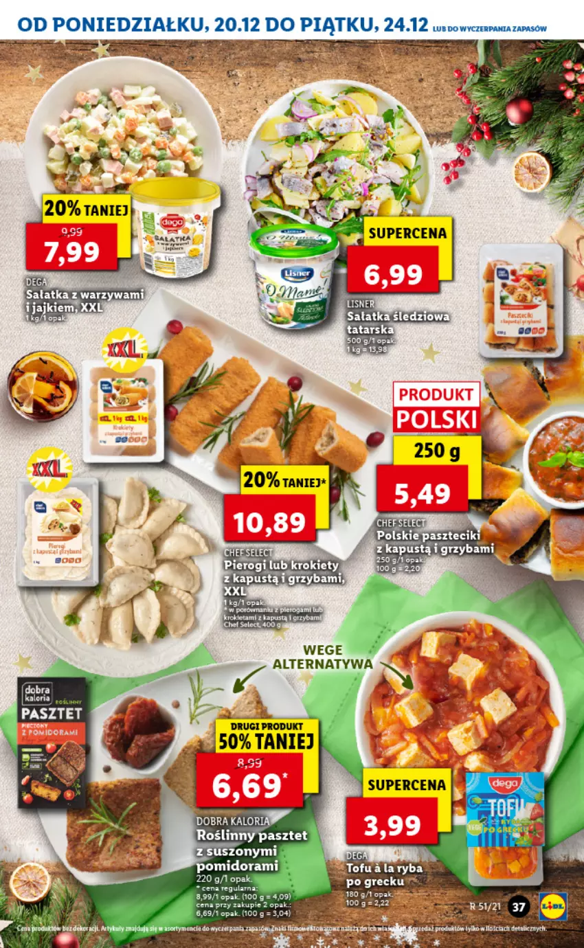 Gazetka promocyjna Lidl - GAZETKA - ważna 20.12 do 24.12.2021 - strona 37 - produkty: Kapustą, LG, Pasztet, Pierogi