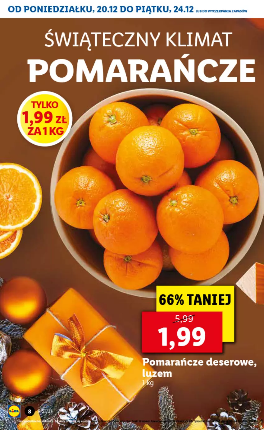 Gazetka promocyjna Lidl - GAZETKA - ważna 20.12 do 24.12.2021 - strona 8 - produkty: Fa, Pomarańcze