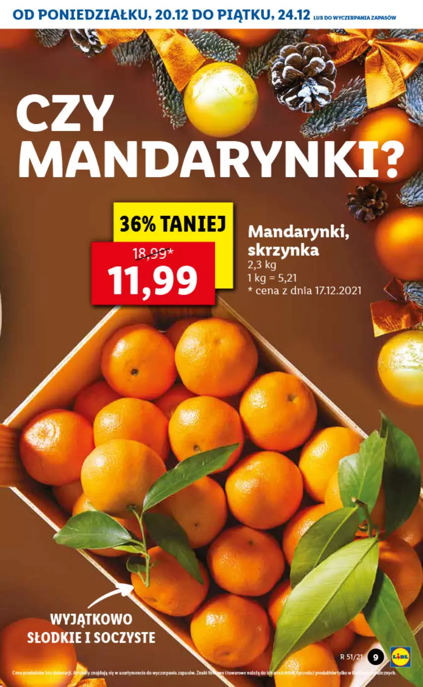 Gazetka promocyjna Lidl - GAZETKA - ważna 20.12 do 24.12.2021 - strona 9 - produkty: Mandarynki