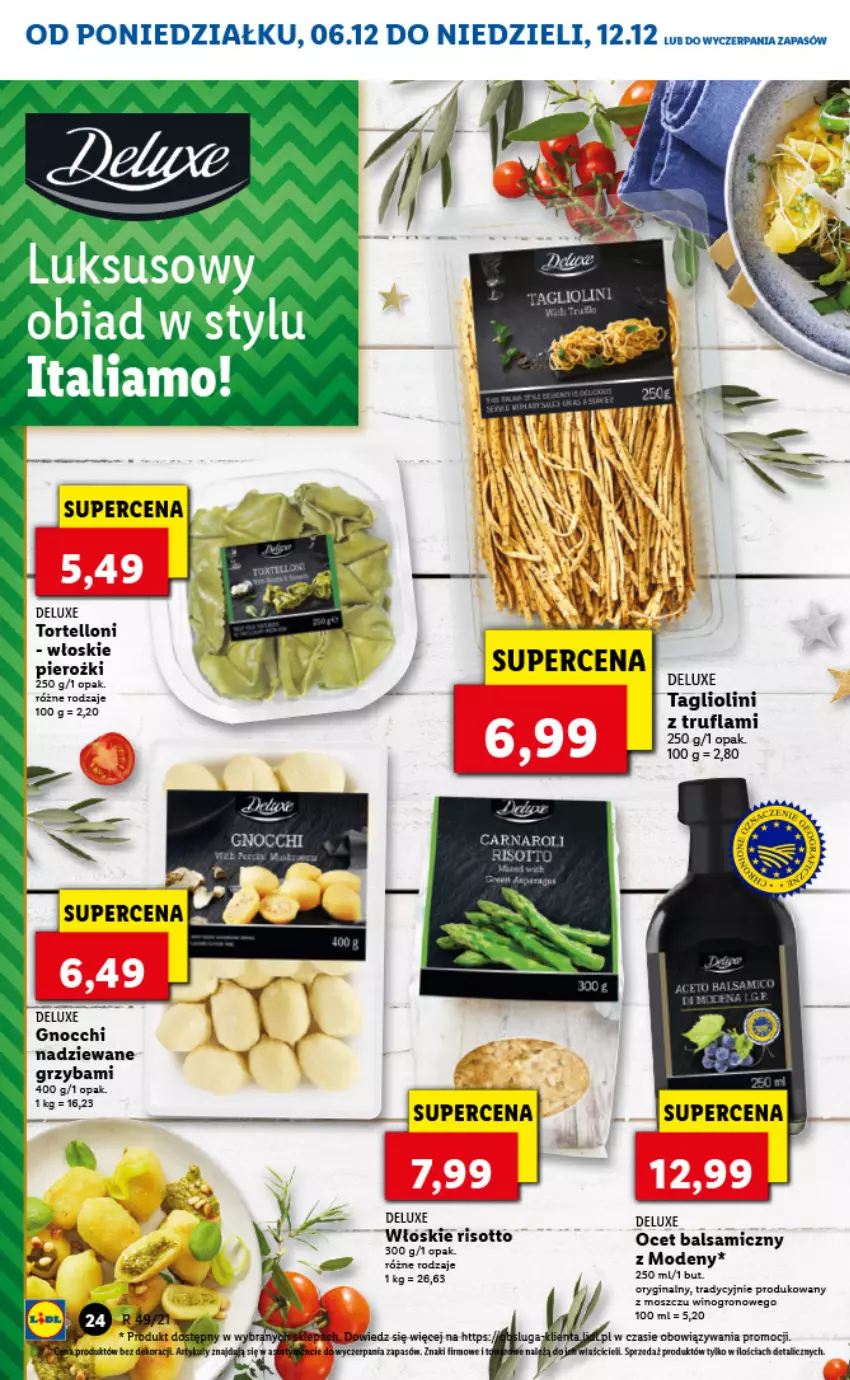 Gazetka promocyjna Lidl - GAZETKA - ważna 06.12 do 08.12.2021 - strona 24 - produkty: Gin, Gnocchi, Ocet, Ocet balsamiczny, Tortelloni