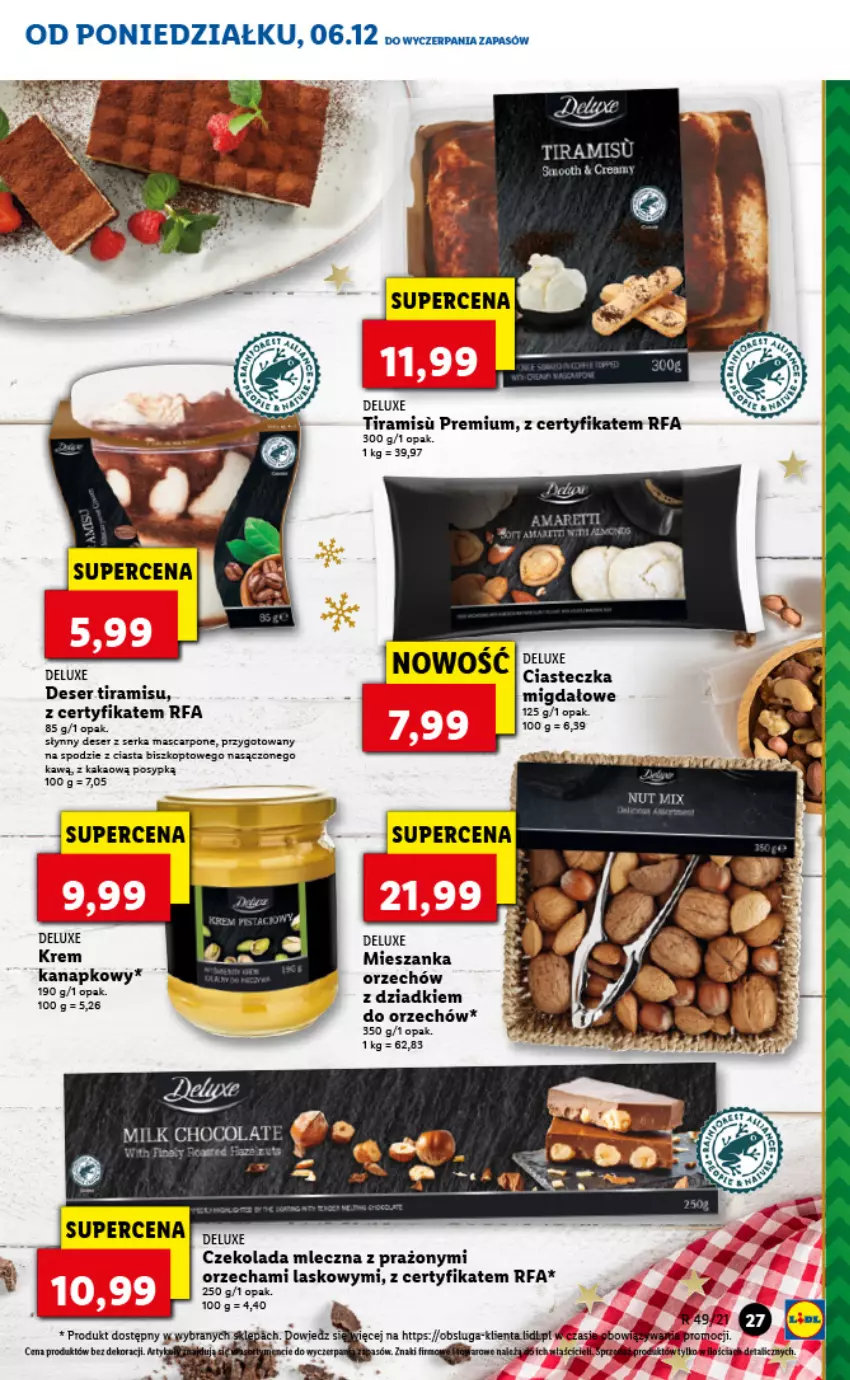 Gazetka promocyjna Lidl - GAZETKA - ważna 06.12 do 08.12.2021 - strona 27 - produkty: AEG, Czekolada, Czekolada mleczna, Deser, Fa, Kakao, Mascarpone, O nas, Ser