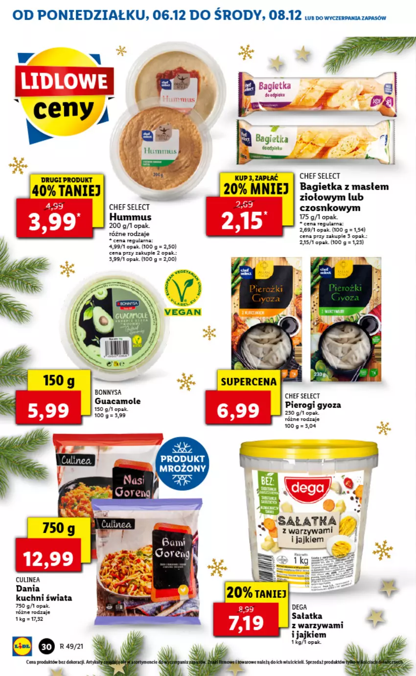 Gazetka promocyjna Lidl - GAZETKA - ważna 06.12 do 08.12.2021 - strona 30 - produkty: Amol, Bagietka, Dega, Pierogi, Sałat, Sałatka, Warzywa