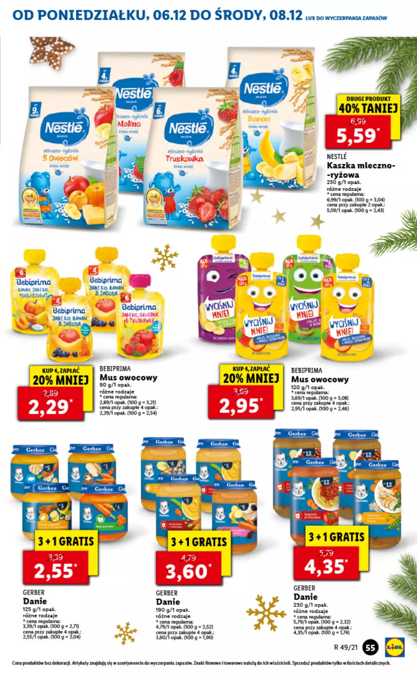 Gazetka promocyjna Lidl - GAZETKA - ważna 06.12 do 08.12.2021 - strona 55 - produkty: Bebiprima, Fa, Gerber, Gra, Mus, Prima, Ryż