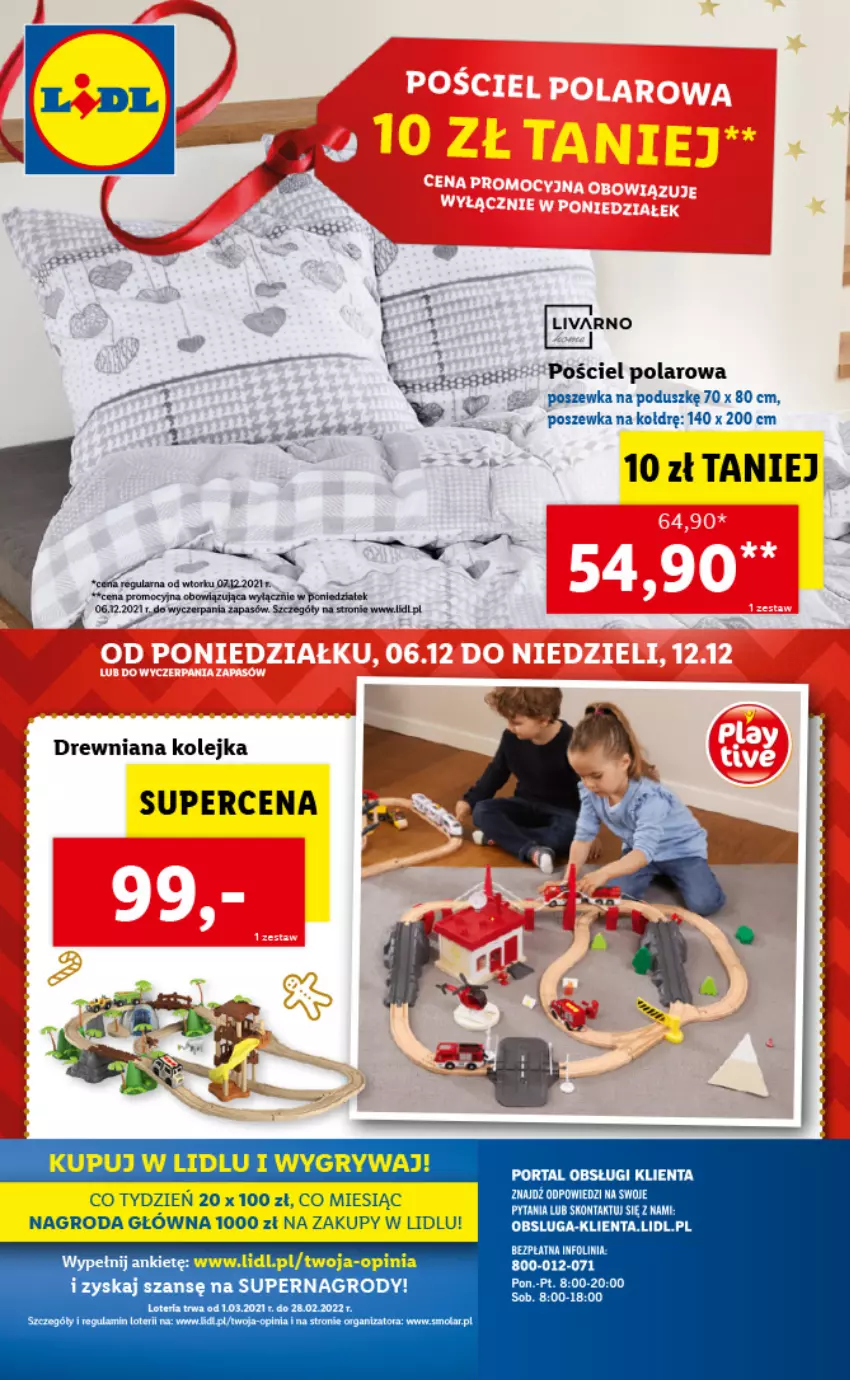 Gazetka promocyjna Lidl - GAZETKA - ważna 06.12 do 08.12.2021 - strona 64 - produkty: Drewniana kolejka, Gry, Ivar, Kolejka, LG, Mola, Olej, Pościel, Poszewka