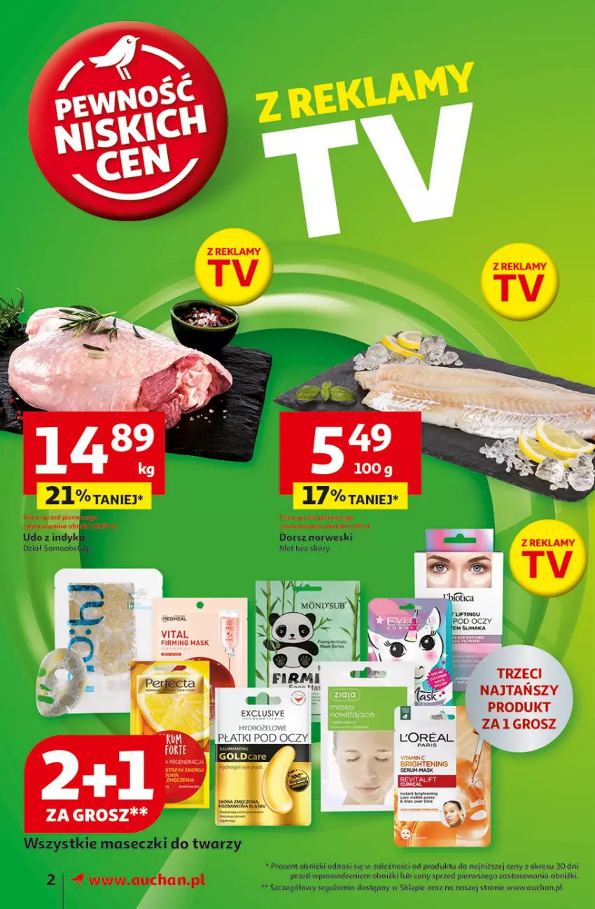 Gazetka promocyjna Auchan - Pewność Niskich Cen Supermarket - ważna 06.03 do 12.03.2025 - strona 2 - produkty: Dorsz, Koc, Maska, Ziaja