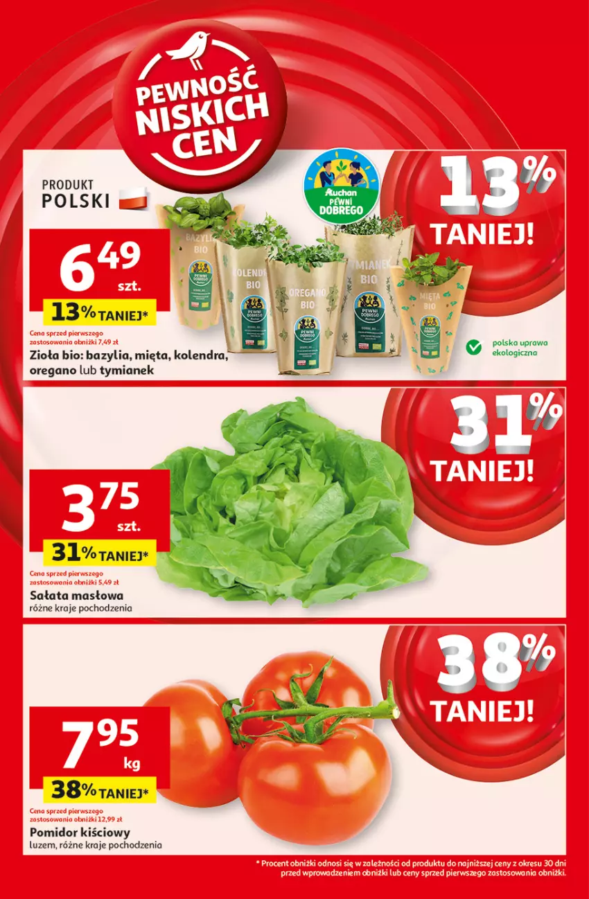 Gazetka promocyjna Auchan - Pewność Niskich Cen Supermarket - ważna 06.03 do 12.03.2025 - strona 4 - produkty: Bazyl, Bazylia, Kolendra, Masło, Mięta, Sałat, Sałata masłowa