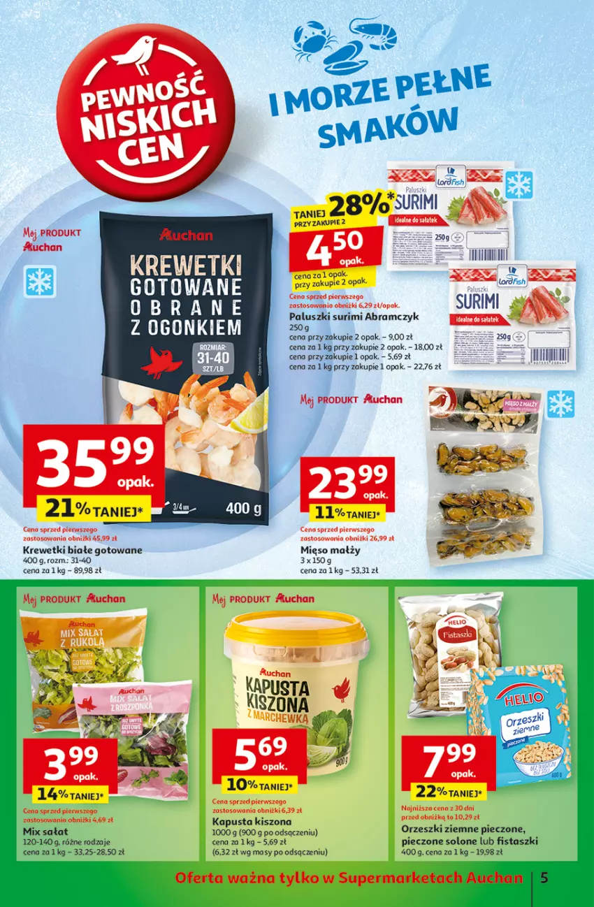 Gazetka promocyjna Auchan - Pewność Niskich Cen Supermarket - ważna 06.03 do 12.03.2025 - strona 7 - produkty: Krewetki, Mięso, Piec, Sałat, Surimi