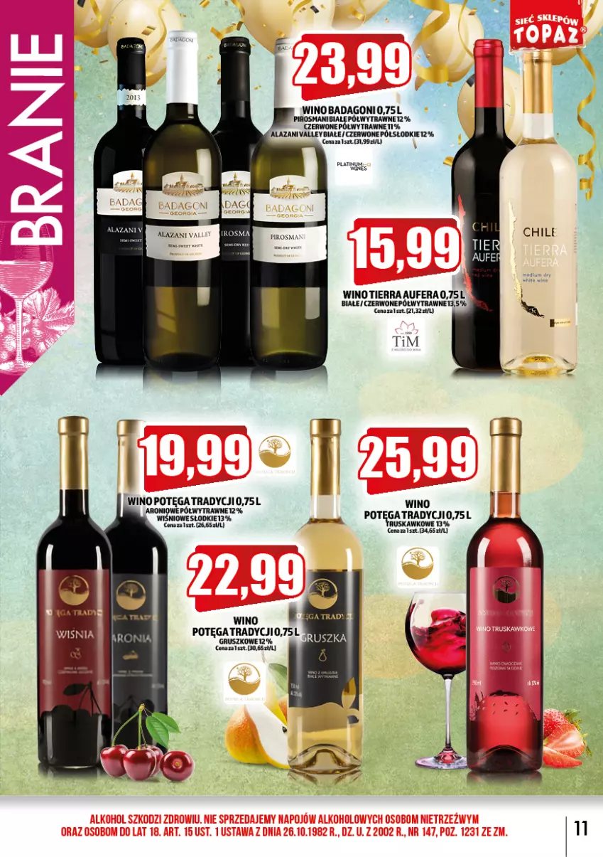 Gazetka promocyjna Topaz - Gazetka - ważna 02.01 do 31.01.2023 - strona 11 - produkty: Wino