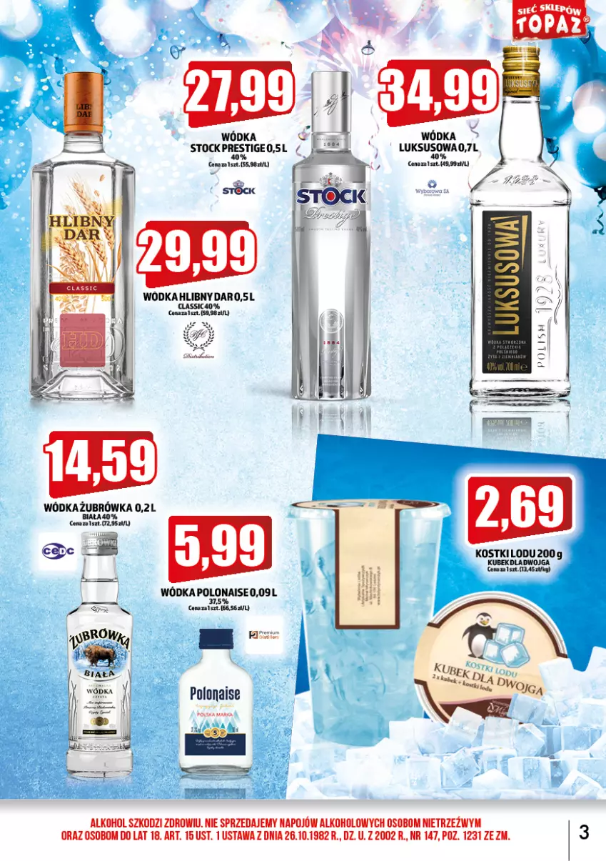 Gazetka promocyjna Topaz - Gazetka - ważna 02.01 do 31.01.2023 - strona 3 - produkty: Stock, Wódka