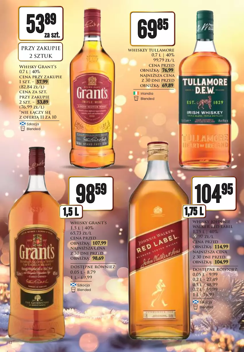 Gazetka promocyjna Dino - Katalog alkoholowy - Nowy Rok - ważna 27.12.2025 do 05.01.2026 - strona 12 - produkty: Gra, Johnnie Walker, Koc, Whiskey, Whisky