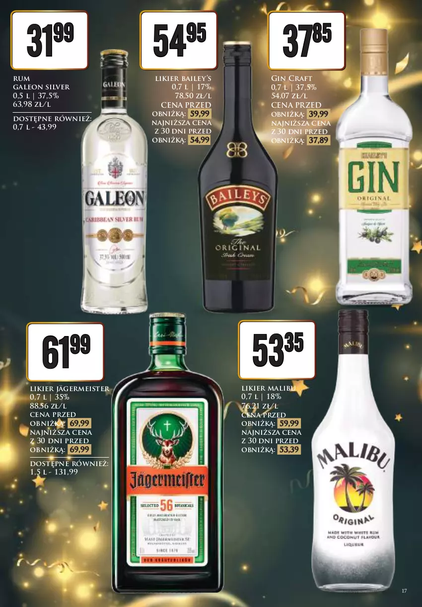 Gazetka promocyjna Dino - Katalog alkoholowy - Nowy Rok - ważna 27.12.2025 do 05.01.2026 - strona 17 - produkty: Gin, Leon, Likier, Malibu, Rum