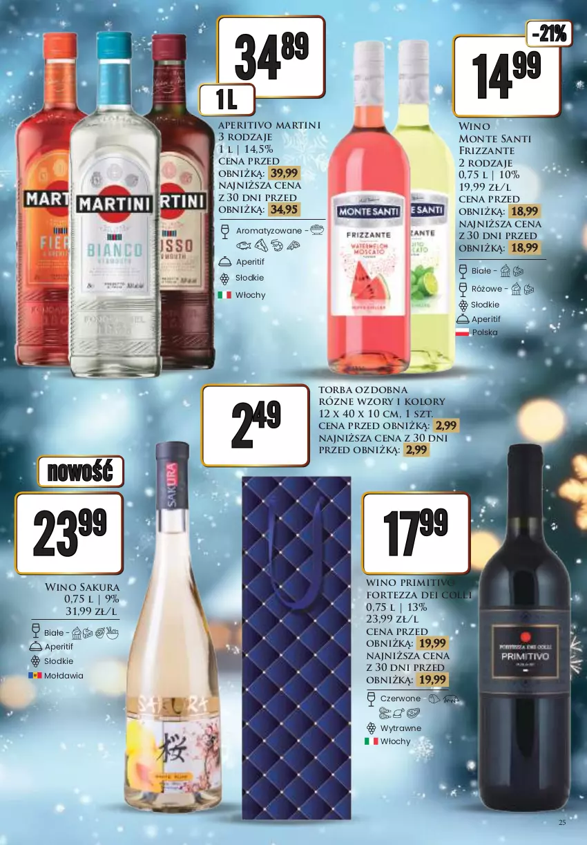 Gazetka promocyjna Dino - Katalog alkoholowy - Nowy Rok - ważna 27.12.2025 do 05.01.2026 - strona 25 - produkty: Martini, Monte, Monte Santi, Torba, Wino