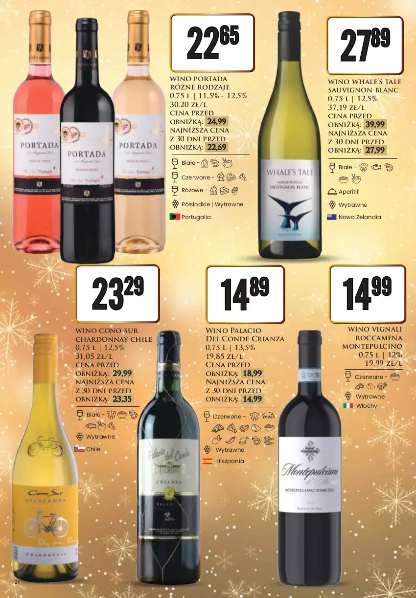 Gazetka promocyjna Dino - Katalog alkoholowy - Nowy Rok - ważna 27.12.2025 do 05.01.2026 - strona 26 - produkty: Chardonnay, Monte, Por, Portada, Sauvignon Blanc, Wino