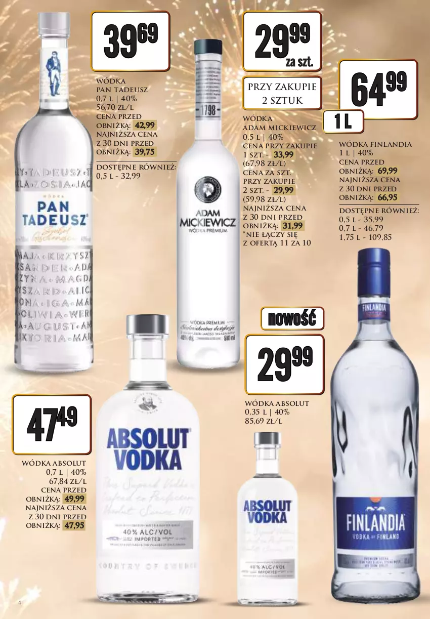 Gazetka promocyjna Dino - Katalog alkoholowy - Nowy Rok - ważna 27.12.2025 do 05.01.2026 - strona 4 - produkty: Absolut, Finlandia, Wódka