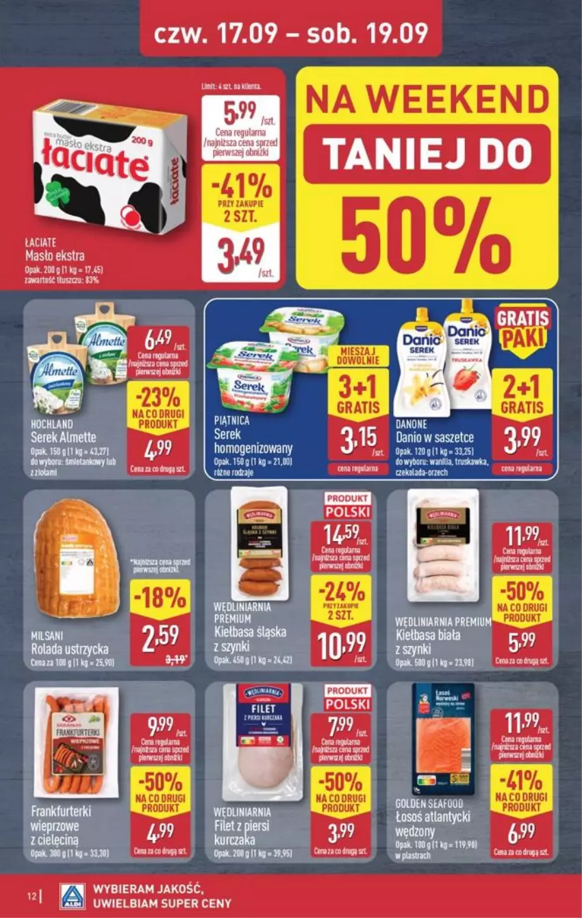 Gazetka promocyjna Aldi - Oferta weekendowa - ważna 17.09 do 19.09.2026 - strona 12 - produkty: Almette, Rolada, Rolada Ustrzycka, Ser, Serek, Sok